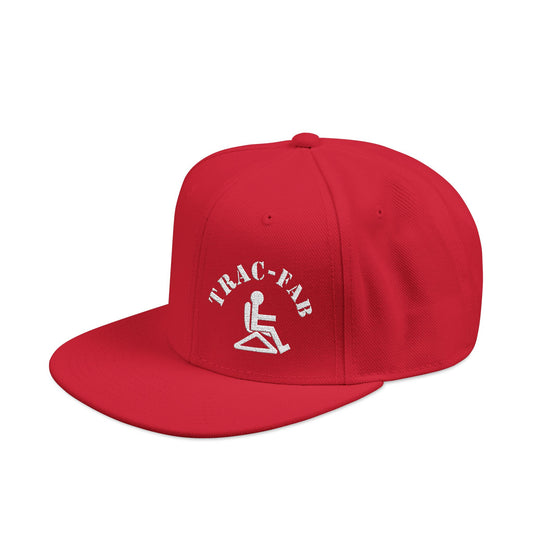 Red Snapback TracFab Logo